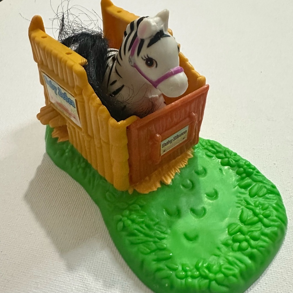 Vintage 1993 Kenner Littlest Pet Shop LPS Baby Zebra & Mouse Zoo Play Set 90s